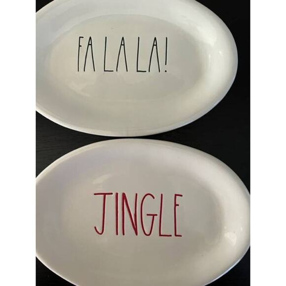 Rae Dunn 2016 Vintage OG Christmas Ovals Set of 4 - Picture 4 of 8